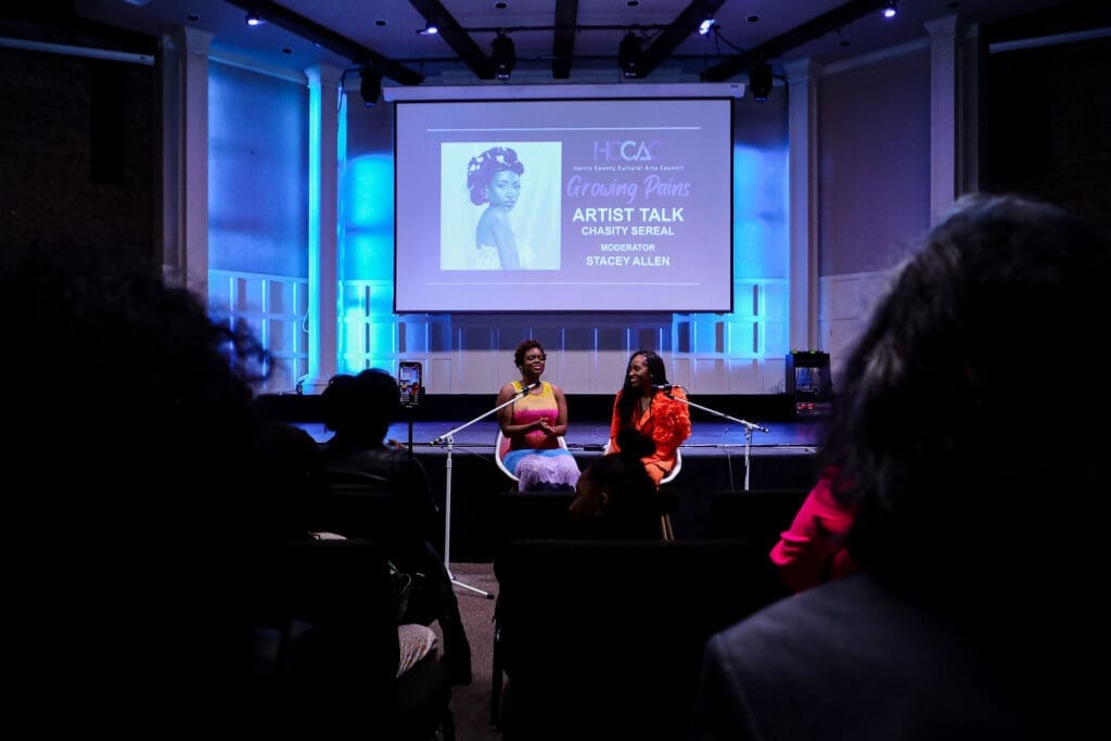 Harris County Cultural Arts Council director of artistic programming Stacey Allen, Chasity Sereal (Photo by Tye Visuals Photography)