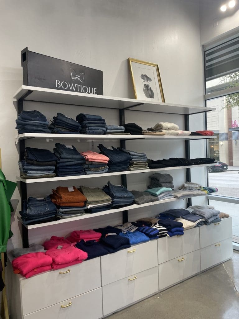 Cashmere and jeans are two popular sellers.