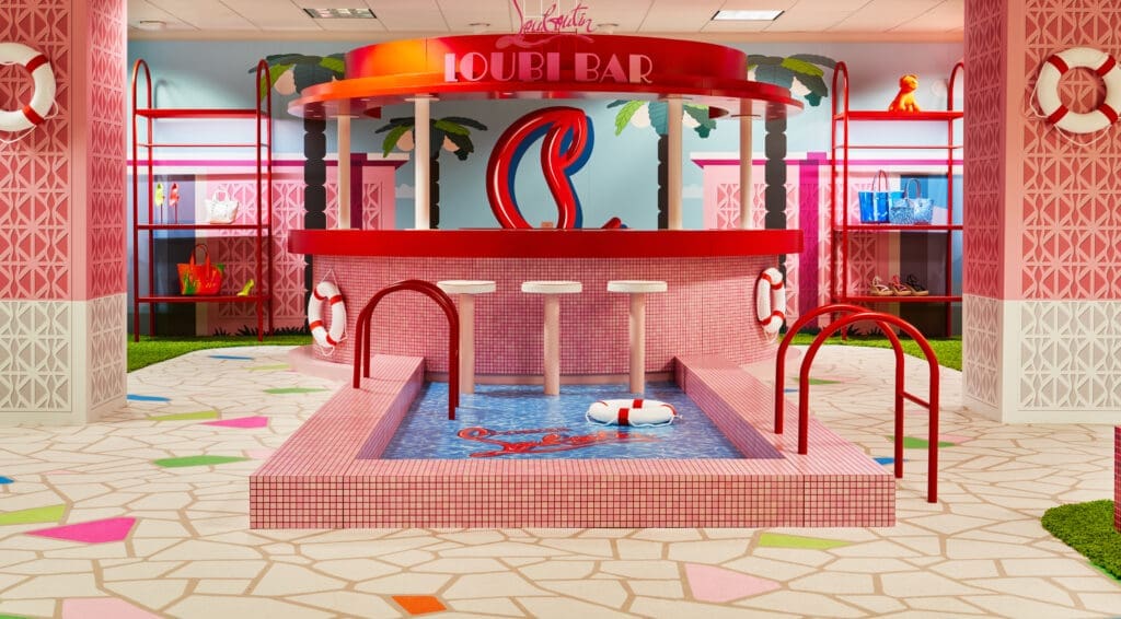 Christian Louboutin Creates a Shoppable Pool Party in Neiman Marcus for Dallas