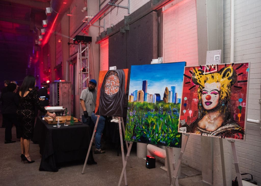 Auction art on display at Fresh Arts Thunder Ball. (Photo by Viva La Marx Photography)