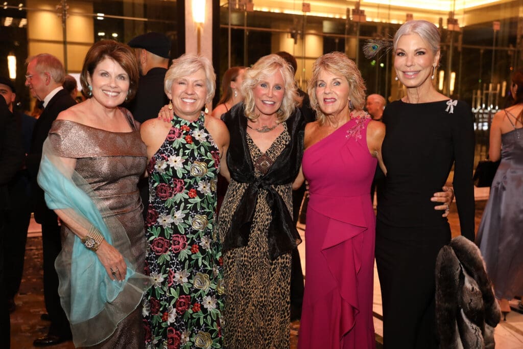 Kathy Kyrish, Jackie Perry, June Barth, Suzanne Starley, and Tia Neyman at the Mercury Chamber Orchestra Gala. 
