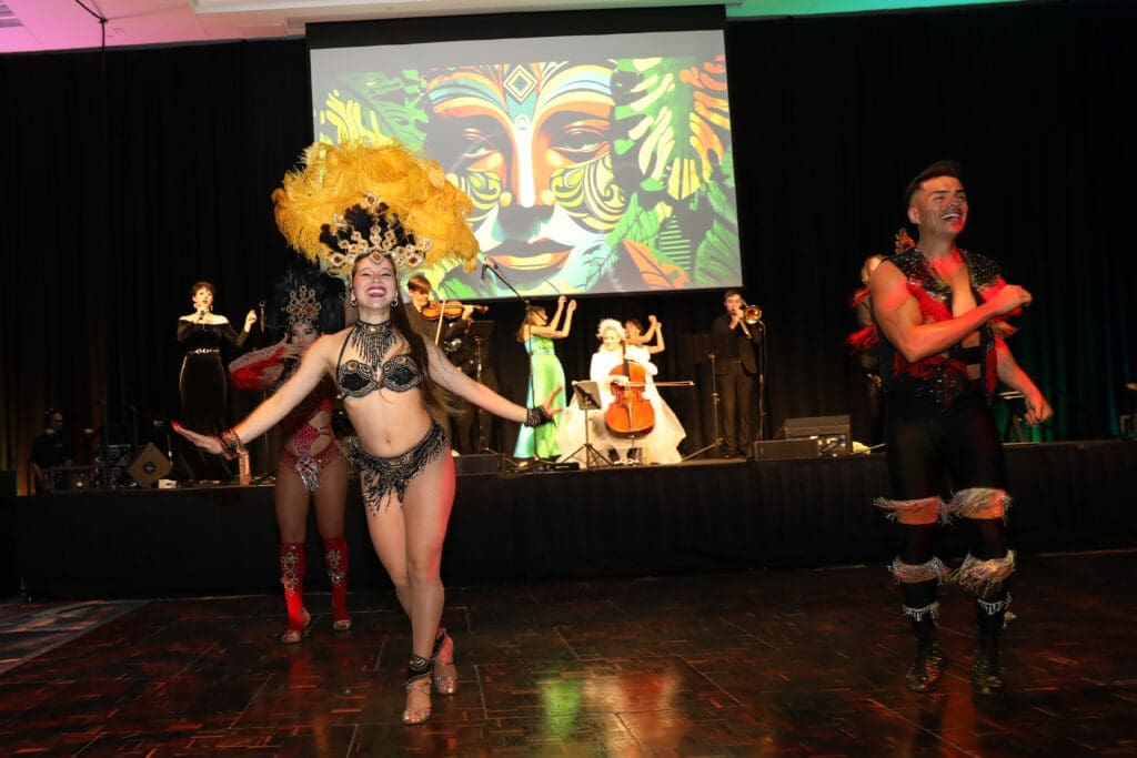 The Mercury Chamber Orchestra and the LD Dance Company team performs at the 'Carnival of the Animals' gala at The Post Oak Hotel. 