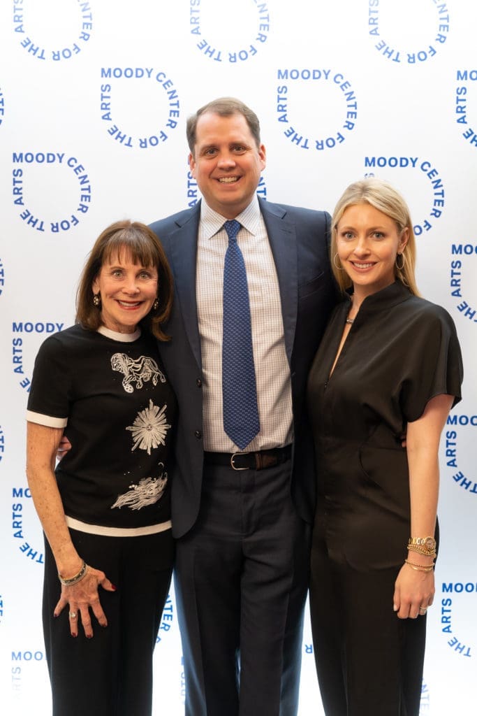 Ellen Susman, Matt & Whitney Gordon at Moody Center for the Arts' A Dinner for the Moody  (Photo by Daniel Ortiz)