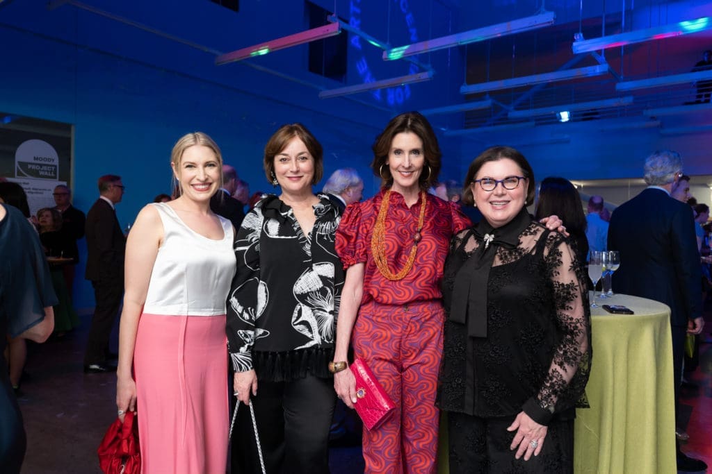 Isabel David, Leigh Smith, Phoebe Tudor, S. Shawn Stephens at Moody Center for the Arts' A Dinner for the Moody  (Photo by Daniel Ortiz)