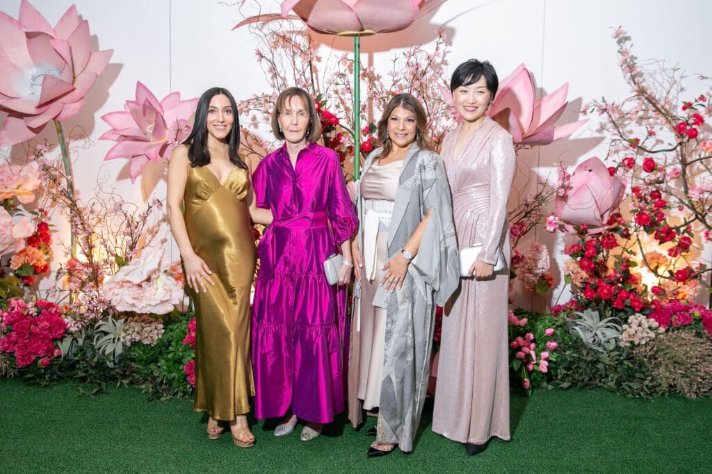 Cristalle Velez, Nancy Guinee, Petra Martinez, Shanshan Wei at Asia Society Texas’ 2023 Tiger Ball: Celebrating the Beauty and Elegance of Japan. (Photo by Emily Jaschke)