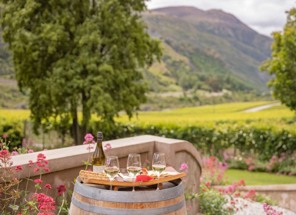 Visiting wineries (including Chard Farm, pictured) is a popular New Zealand excursion. 