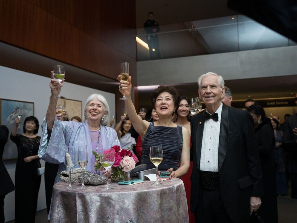 Geraldine Gill, Lily & Charles Foster at Asia Society Texas’ Tiger Ball (Photo by Daniel Ortiz)