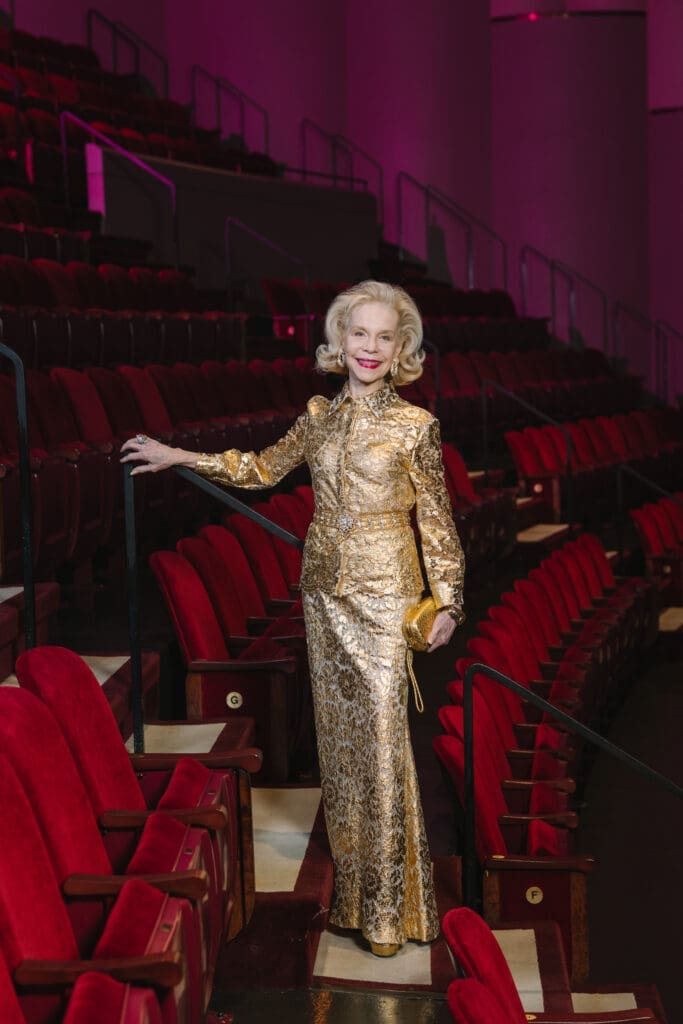 Lynn Wyatt is wearing a Valentino blouse and skirt from Tootsies. (Photo by Johnny Than)