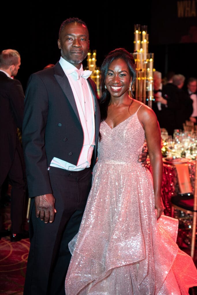 Striking in white tie: Brian Dunham, Allyson Pritchett at the 2023 Houston Grand Opera Ball (Photo by Michelle Watson/CatchLight Group)