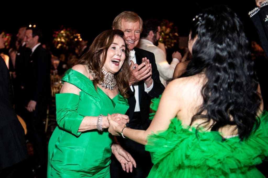 Betty & Jess Tutor greet Connie Kwon Wong at the Houston Grand Opera Ball (Photo by Michelle Watson/CatchLight Group)
