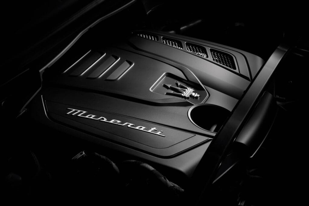 The Grecale comes standard with all-wheel drive, an eight-speed automatic transmission, and a 2.0-liter turbocharged inline-4 mild-hybrid in GT guise. A 325-hp Modena edition and 523-hp top-of-the-line Trofeo trim are also available. (Courtesy Maserati)