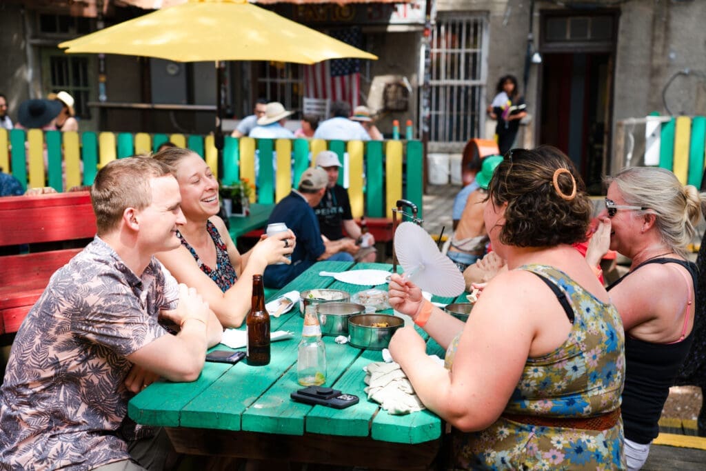 Diners celebrate the first annual Rock and Roll Picnic in 2022. (Photo by Mikah Danae)