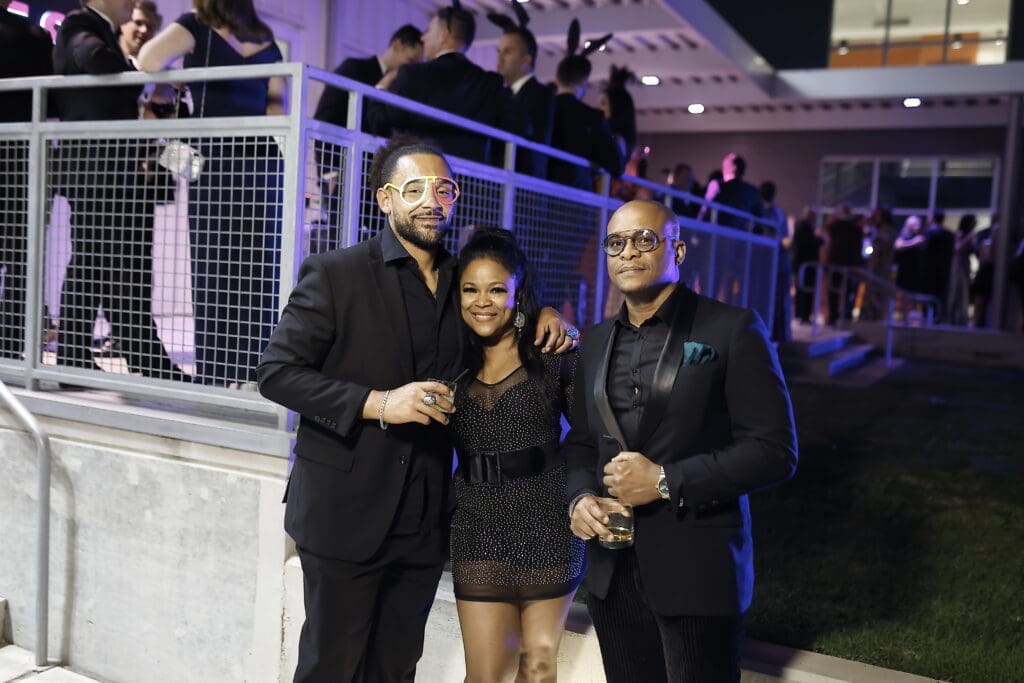 Kelvin Pooler, DeQuina Moore, Sledge Leonidas at Stages Gala at The Gordy. (Photo by Quy Tran)
