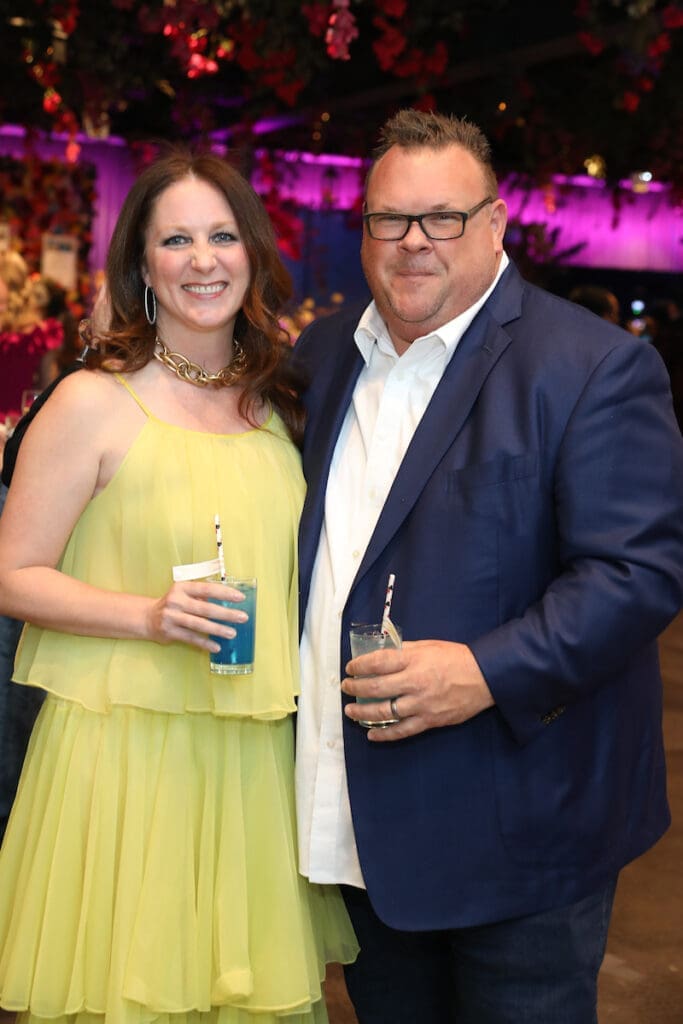 Lindsey Brown & wine chair Chris Shepherd at Stages Gala at The Gordy. (Photo by Priscilla Dickson)