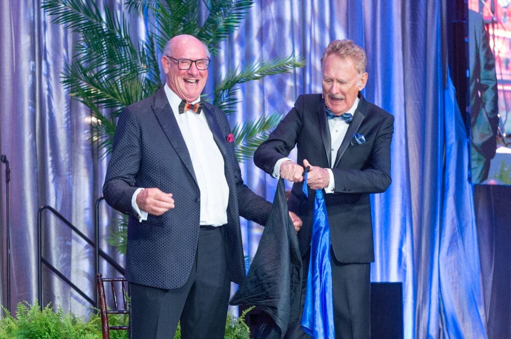 Ken Kades, Bob Arno (Comedian Pickpocket) at the Alley Ball (Photo by Priscilla Dickson and Jacob Powers)