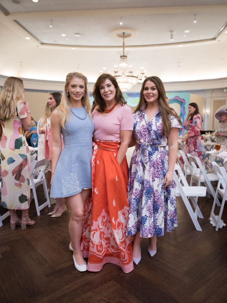Alanna Flores, Cherie Flores, Meredith Flores Barker at the River Oaks Country Club tennis tournament luncheon. (Photo by Daniel Ortiz)