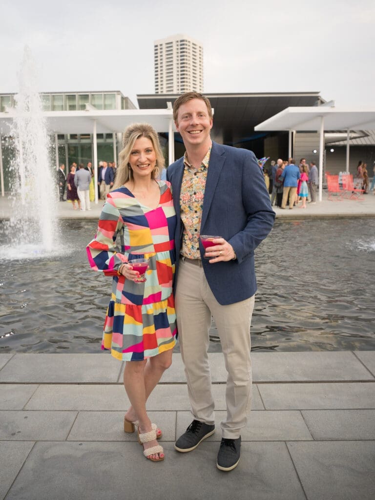 Amanda & Kenneth Olson at Memorial Hermann Foundation's Good Vibrations gala at Hermann Park Centennial Gardens. (Photo by Daniel Ortiz)