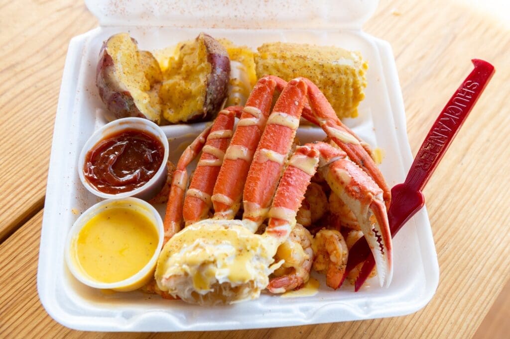 Te'jun already has three other Texas locations, serving up seaside delights like the crab and shrimp seen here.