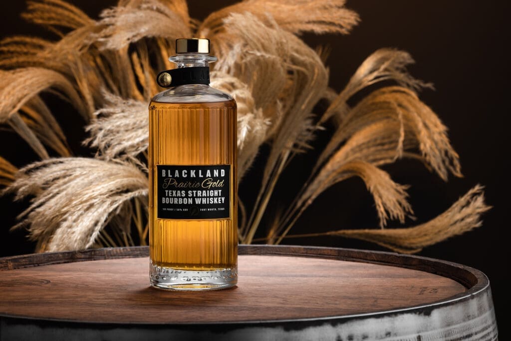 After three years of aging in new American oak barrels, Prairie Gold bourbon arrives at Blackland.
