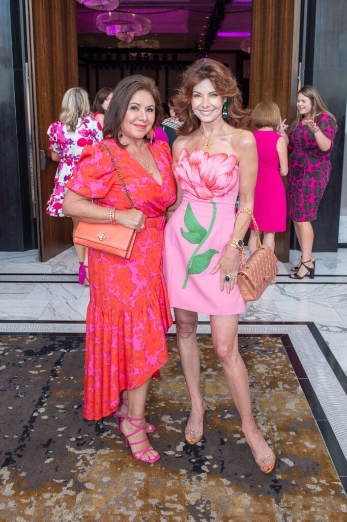 Debbie Festari, Marla Hurley at the American Cancer Society Tickled Pink luncheon (Photo by Jacob Power)
