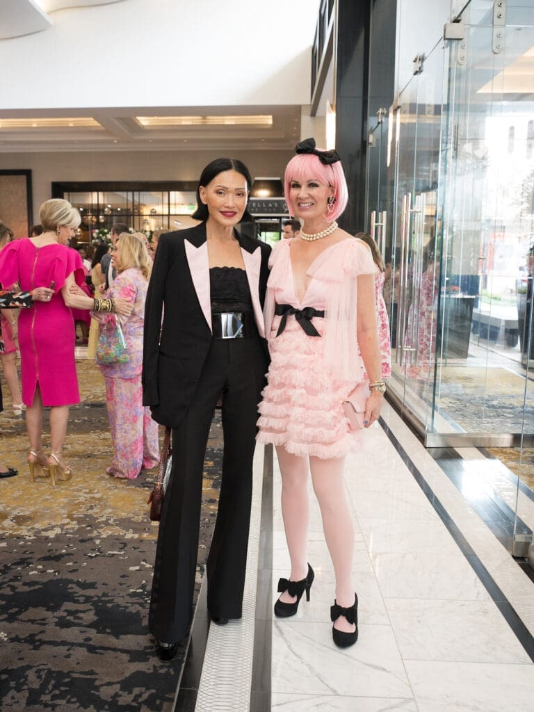 Duyen Nguyen, Beth Muecke at the American Cancer Society Tickled Pink luncheon (Photo by Daniel Ortiz)