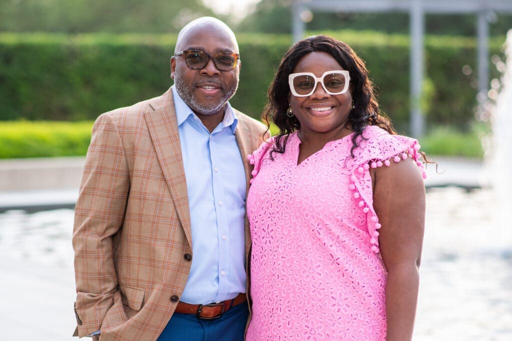 ID & Titi Boyejo at Memorial Hermann Foundation's Good Vibrations gala at Hermann Park Centennial Gardens. (Photo by Michelle Watson)
