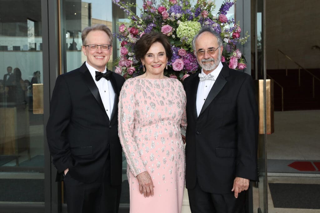Houston Symphony executive director and CEO John Mangum, Wine Dinner & Collector's Auction chairs Bobbie Nau and Bob Weiner. (Photo by Priscilla Dickson)