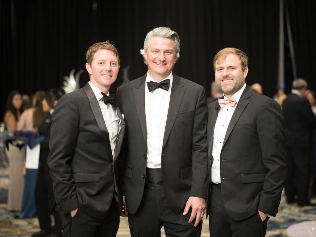 Jonathan Williams, Adam Anthony, Clayton Lusky at the JDRF Promise Ball (Photo by Daniel Ortiz)