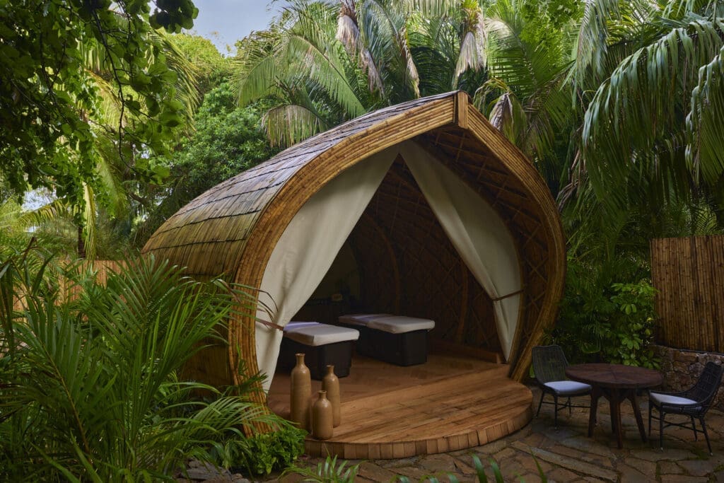 Naviva's spa pods are private havens for customized treatments.