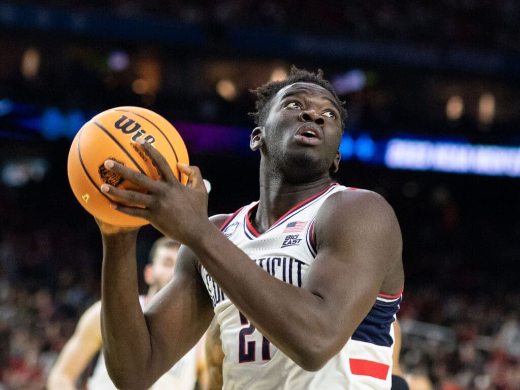 UConn center Adama Sanogo has become a force in the Final Four. (Photo by F. Carter Smith)