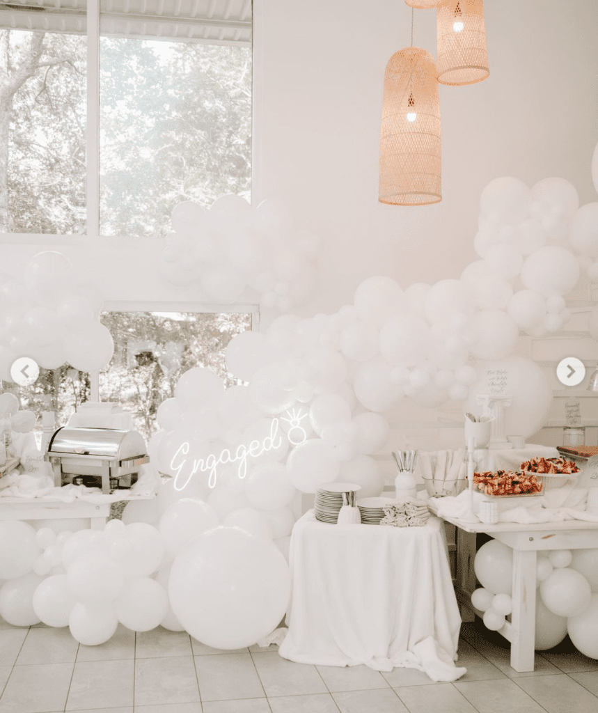 Poppin Parties created the decor for Simone Biles' 'Over Cloud 9' bridal shower. (Photo by Rachel "Rae Tay" Taylor IG @raetay_photography)