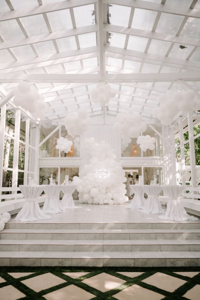 Poppin Parties created the decor for Simone Biles' 'Over Cloud 9' bridal shower. (Photo by Rachel "Rae Tay" Taylor IG @raetay_photography)