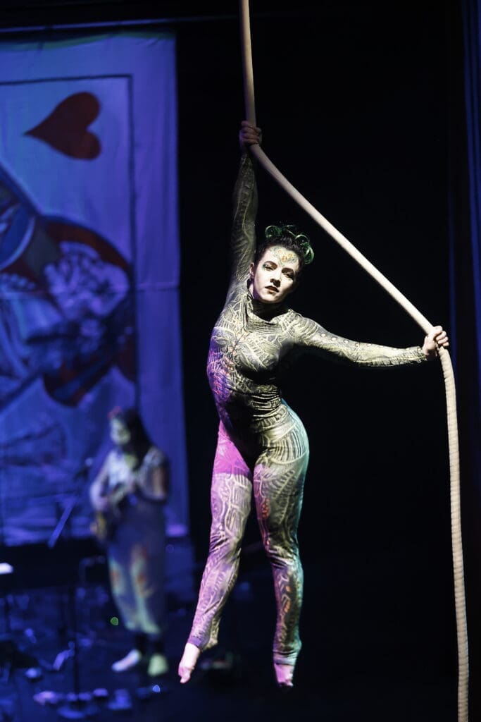 Aerial acrobatics in Starry Night Productions performance at Stages Gala at The Gordy (Photo by Quy Tran)