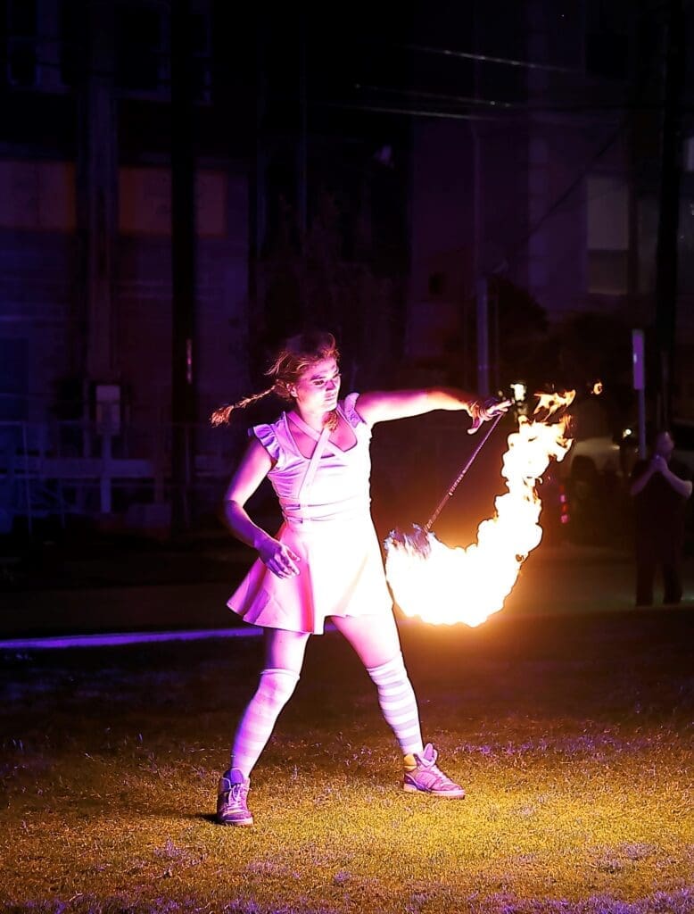 A fiery performance by Starry Night Productions on the Gordy Lawn concluded the night. (Photo by Quy Tran)