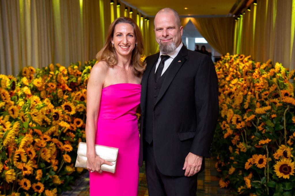 Suzanne & Dr. Jamie McCarthy at the Memorial Hermann Foundation 'Walking on Sunshine Gala' spotlighting Life Flight  (Photo by Michelle Watson)