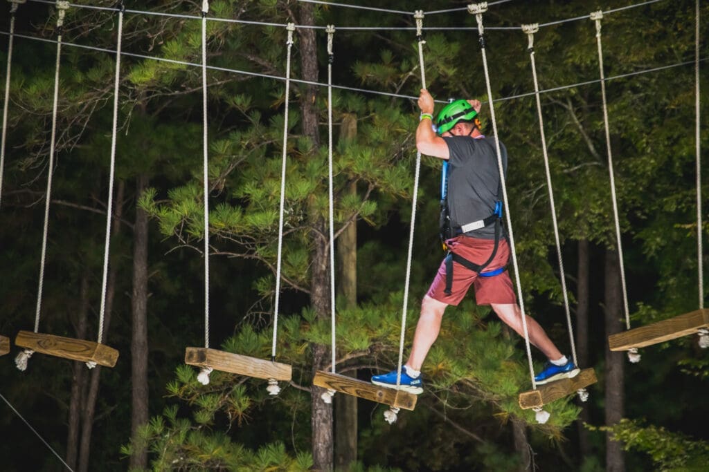 Night climbs offer different ways to see nature and climb at TreeVentures.