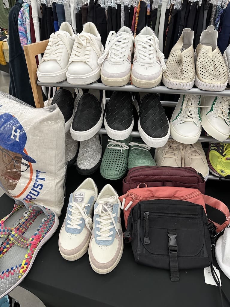 Brand new Golden Goose sneakers and other brands on sale in the Salvation Army Women's Auxiliary Chic Boutique (Photo by Shelby Hodge)