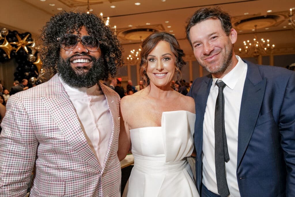 Zeke Elliot, Jennifer Arthur, Tony Romo (Photo by BFA and Tamytha Cameron)