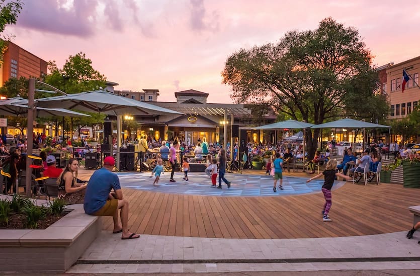 Market Street's Central Park is the backbone of The Woodland
