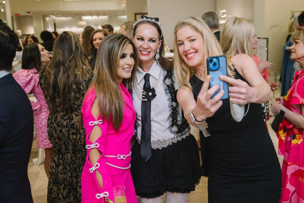 Sneha Merchant, Beth Muecke, Jennifer Roosth at the PaperCity Philanthropy in Fashion Best Dressed announcement party at Neiman Marcus. (Photo by Johnny Than)