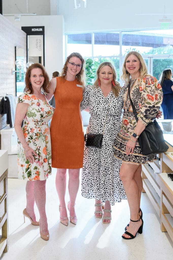 Pamela O'Brien, Talyiah Davenport, Heather Tiso and Karen Ashcraft make the scene at the Reece Bath+Kitchen opening party.