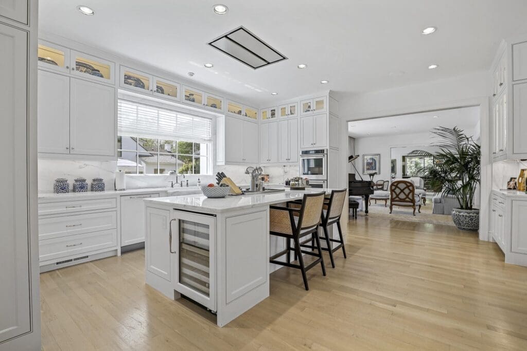 An open and airy kitchen invites you in.