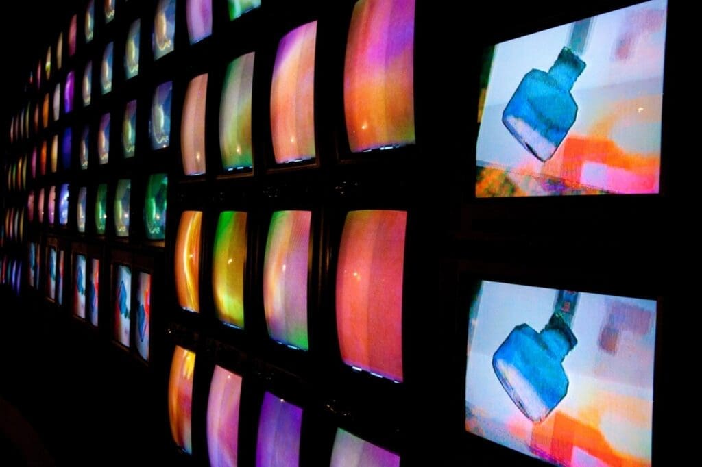 Nam June Paik's "M200/Video Wall," 1991. (Courtesy James Cohan Gallery, NYC and Estate of Nam June Paik)