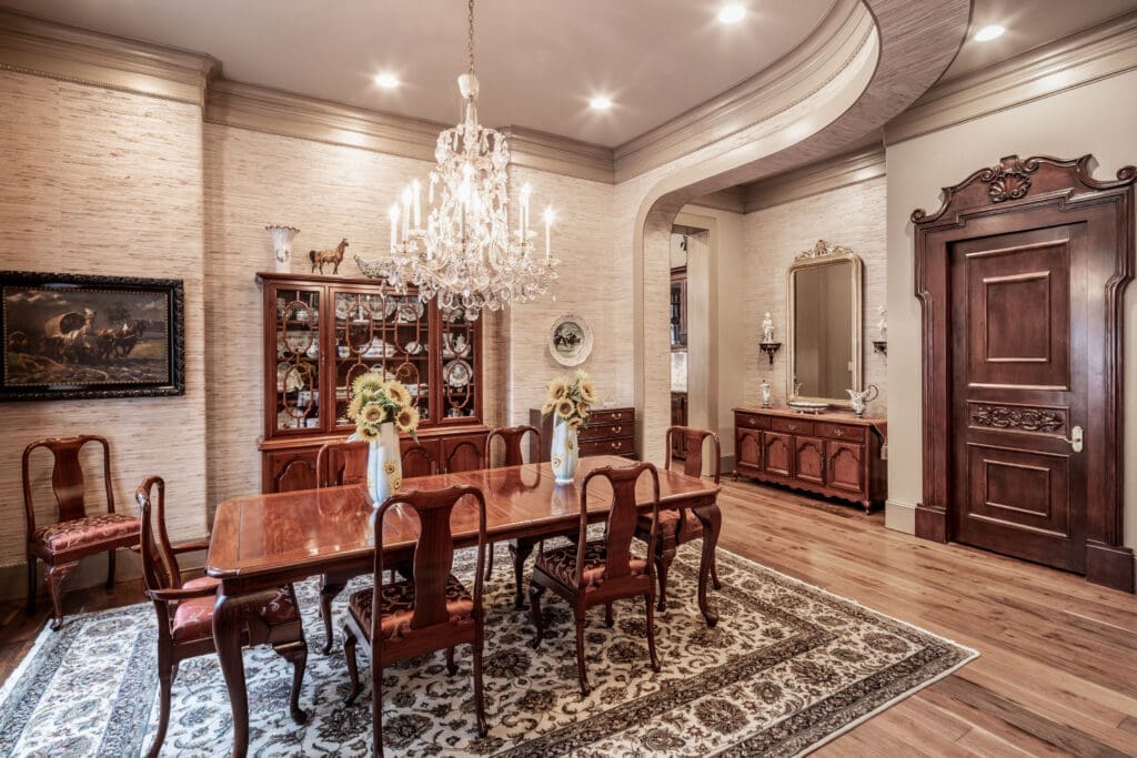 One of two formal dining rooms at 6 West Rivercrest in Briar Forest