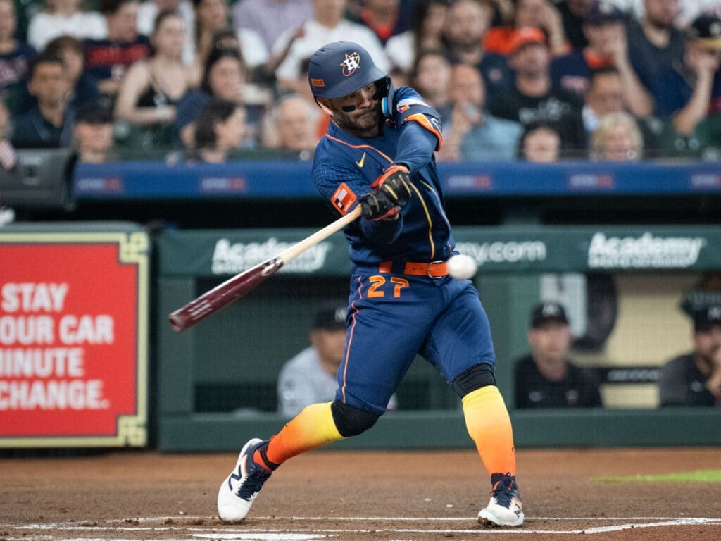 Jose Altuve still swings a big stick for the Houston Astros. (Photo by F. Carter Smith)