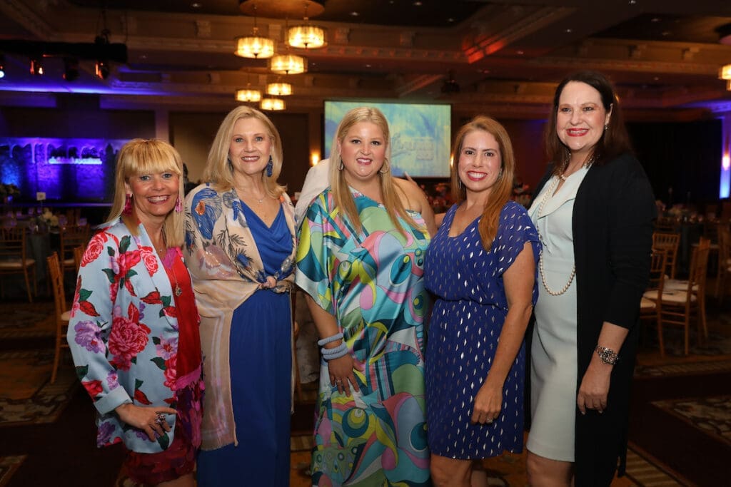 Bobbi Jo Miller, Glenda Morrison, Haylee Morrison, Katherine Novosad, Marty Angermiller at the Child Advocates benefit dinner (Photo by Priscilla Dickson)