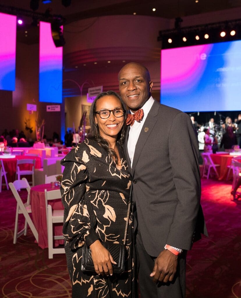 Cassandra McZeal, Ewart Jones  at the United Way of Greater Houston 100th anniversary celebration. (Photo by Daniel Ortiz)
