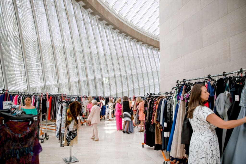 Shopping at the "Chic Boutique." 