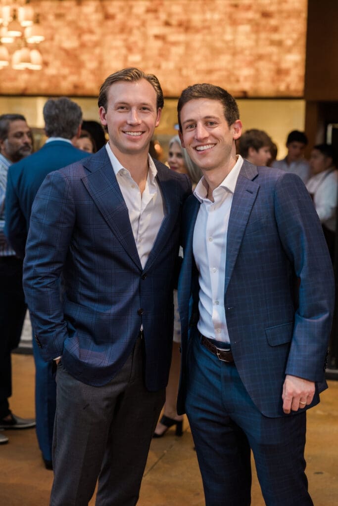 Gavin Carter, Kase Pappert at the opening party for Bari Ristorante in River Oaks District (Photo by Johnny Than)