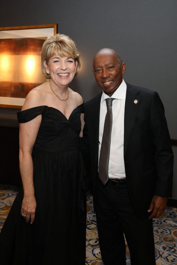 Holocaust Museum Houston CEO Kelly J. Zúñiga, Mayor Sylvester Turner at the Moral Courage Award Dinner (Photo by Priscilla Dickson)